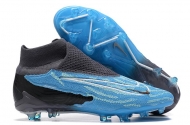 Футбольные бутсы Nike Phantom GX Elite FG голубые с носком