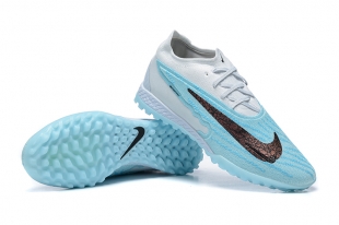 Футбольные бутсы (сороконожки) Nike Phantom GX Elite TF серо-голубые