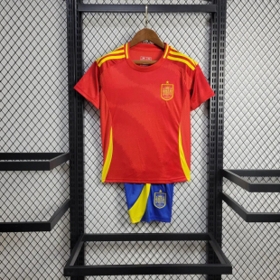 Сборная Испания детский комплект формы (Реплика) UEFA EURO 2024 домашний (майка + шорты)