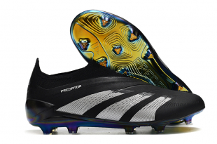 Детские футбольные бутсы Adidas Predator Accuracy FG без шнурков черные