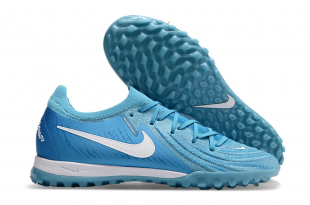 Детские футбольные бутсы (сороконожки) Nike Phantom Luna Elite TF голубые