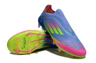 Футбольные бутсы Adidas F50 FG разноцветные без шнурков