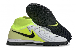 Футбольные бутсы (сороконожки) Nike Phantom Luna Elite TF серо-зеленыес носком