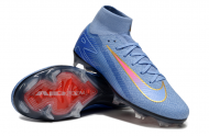 Футбольные бутсы Nike Air Zoom Mercurial Superfly X Elite FG с носком голубые Футбольные бутсы Nike Air Zoom Mercurial Superfly X Elite FG с носком голубые