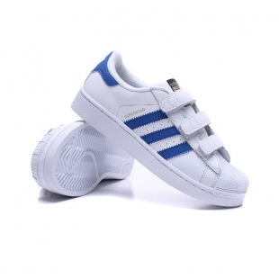 Детские спортивные кроссовки Adidas SUPERSTAR бело синие